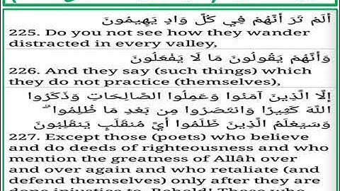 سورة الشعراء الايات من 225 الى 227