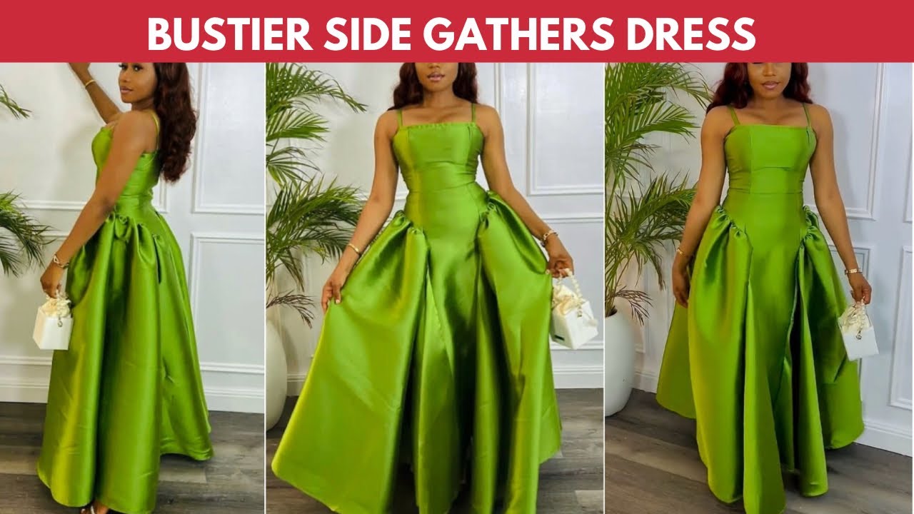 BUSTIER DRESS with SIDE GATHERS | No Half Length Joining 