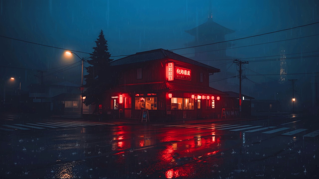 90s Tokyo Streets Lofi 🌧️ Calm Rain Ambience and lofi music for Focus and Relaxation