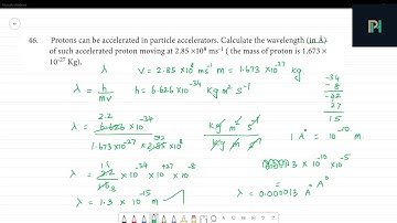 Protons can be accelerated in particle accelerators. Calculate the wavelength (in Å)