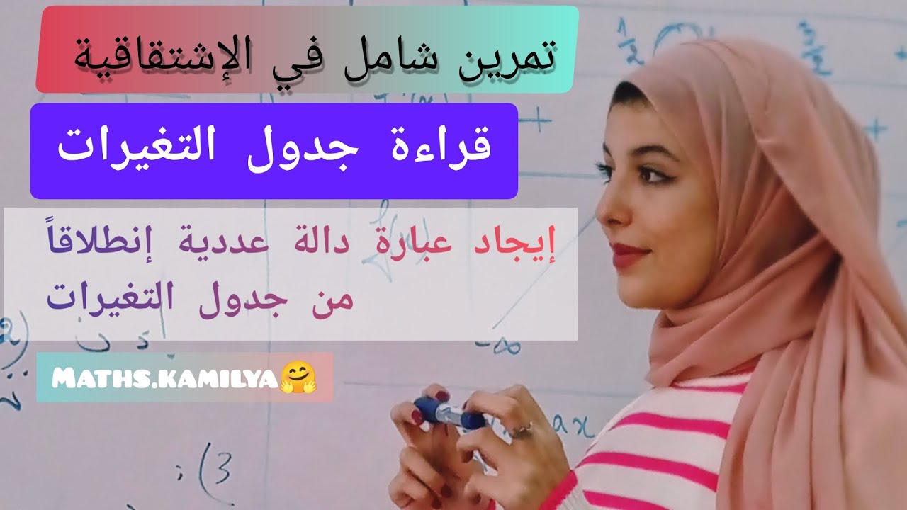 كيفية إيجاد عبارة دالة عددية إنطلاقاً من جدول التغيرات و قراءة جدول التغيرات بالتفصيل base de bac