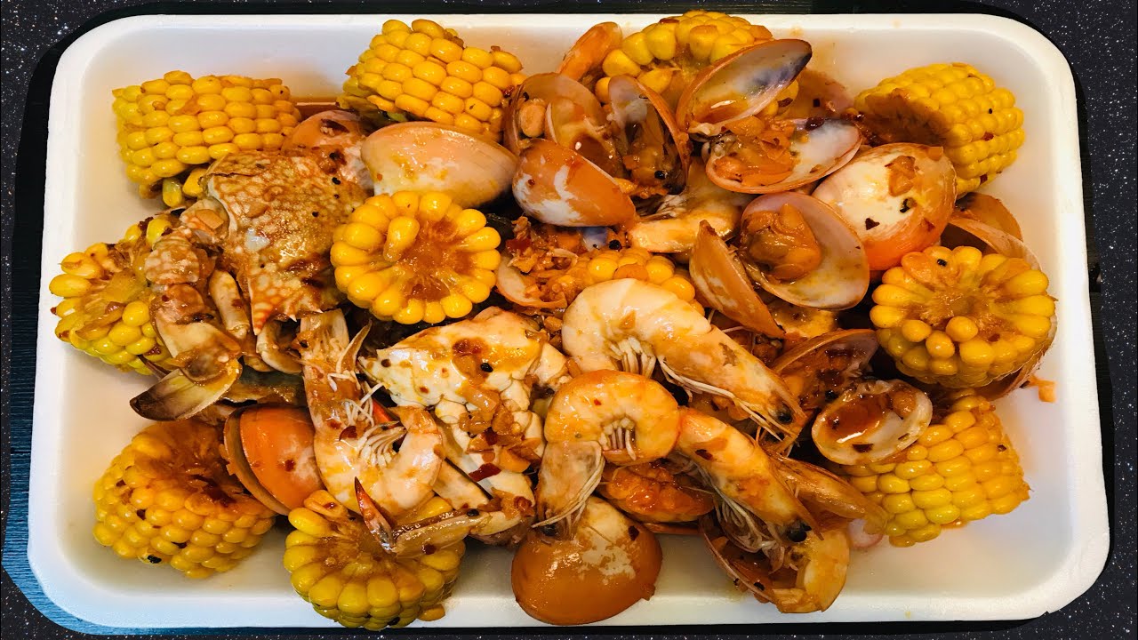 Seafood mix boil with chilli garlic butter sauce YouTube