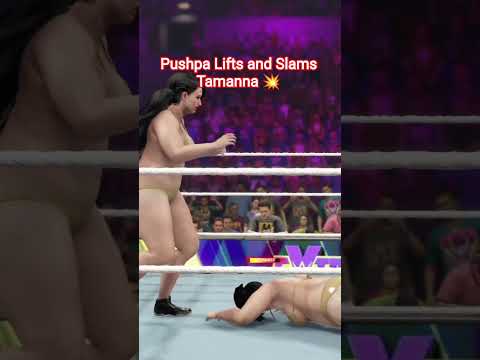 Indian Wrestler Pushpa Lifts and Slams Tamanna 💥 #tamanna #tamannaah #pushpa #wwe2k26 #trending