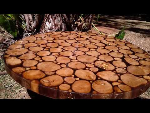 Beautiful top made of hemp and resin coffee table