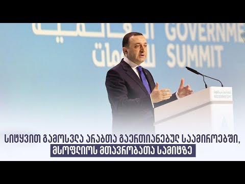 სიტყვით გამოსვლა არაბთა გაერთიანებულ საამიროებში, მსოფლიოს მთავრობათა სამიტზე