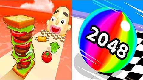 Sandwich Runner VS Ball Run 2048 - All Levels SpeedRun Gameplay Android iOS Ep1