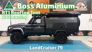 Boss Aluminium RT1 Rooftop Tent and 270 Awning on LandCruiser 79