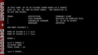 Bullseye © 1982 International PC Owners - PC DOS - Gameplay
