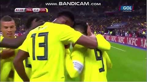 FRANCIA VS COLOMBIA 2-3 GOLES DE COLOMBIA (GOL CARACOL)