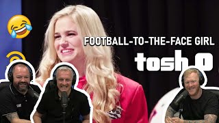 Tosh.0 - Web Redemption - Football-to-the-Face Girl REACTION!! | OFFICE BLOKES REACT!!