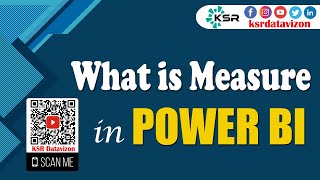 what is measure in power bi | india's best power bi training center |ksr datavizon |dax in power bi