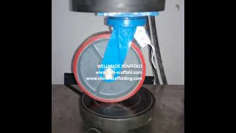 8KN Heavy Duty Scaffolding Casters with brakes for leveling screw jack base