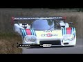 Awesome Lancia LC2 Group C monster attacks Goodwood Hill