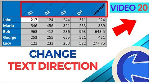 How to Change Text Direction in Excel | Video 20 (Easy and quick)