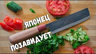 Самодельный японский нож накири.Топор своими руками.  hand made japan knife nakiri