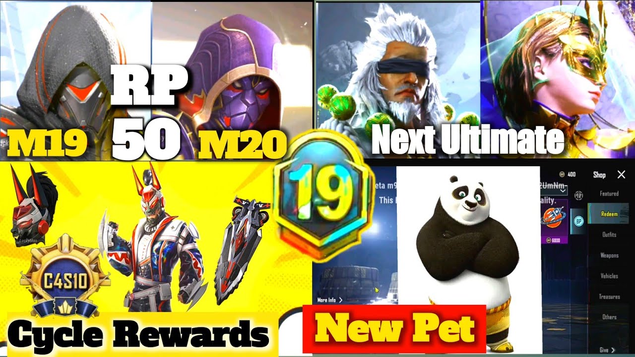 M19 & m20 royal pass pubg  ] M19 royal pass  ]  Pubg mobile cycle Rewards