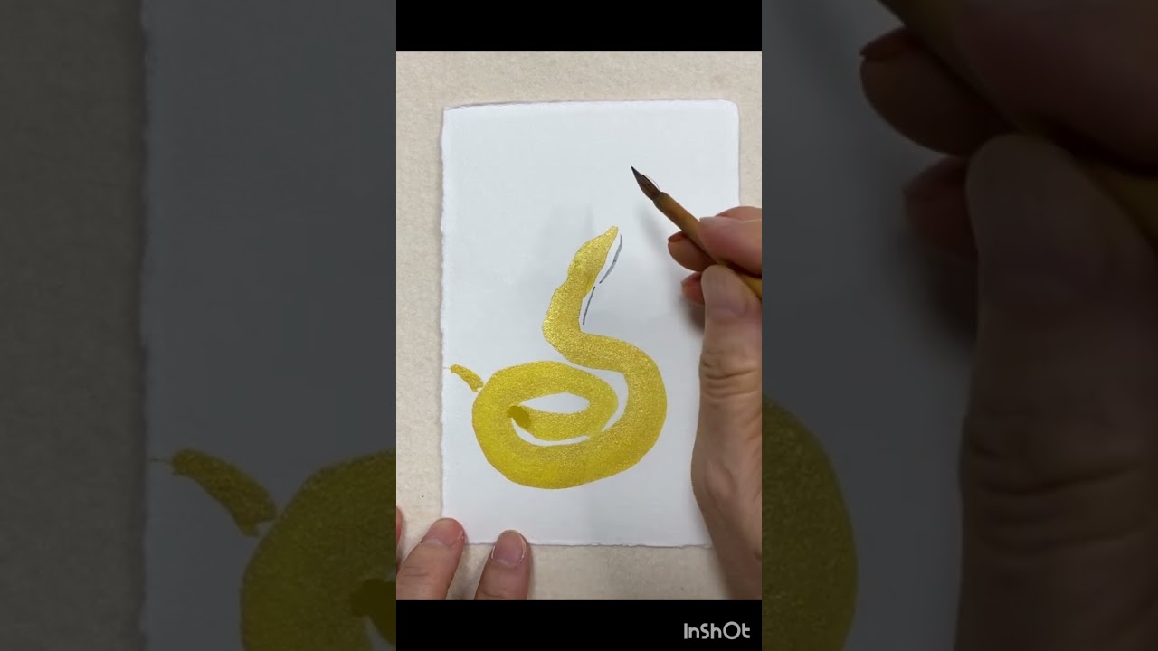 来年は巳年。金のヘビさん描いてみませんか⁈ヘビシリーズ最後
