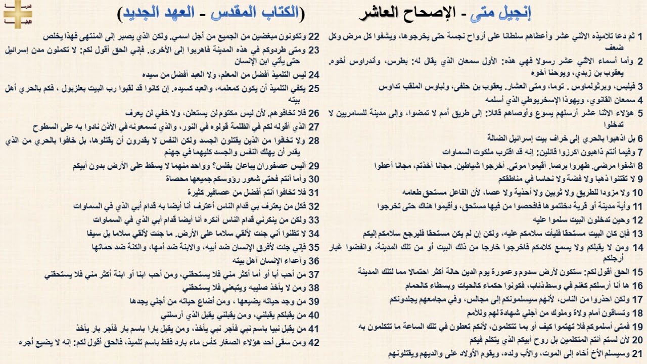 إنجيل متى 10 - الإصحاح العاشر- د/مجدى نجيب - القس ابرام