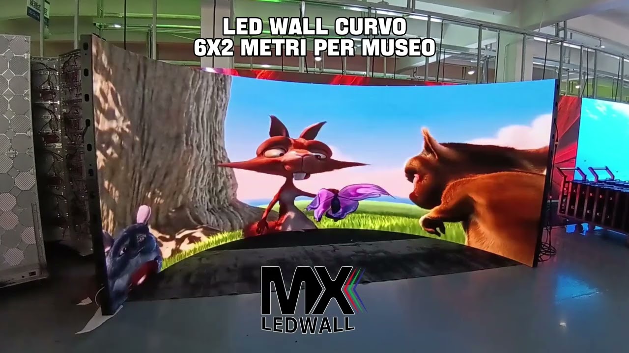 LED Wall Curvo 6×2 Metri per Sala Immersiva Museo – Moduli LED Flessibili P2.5 | MX LEDWALL