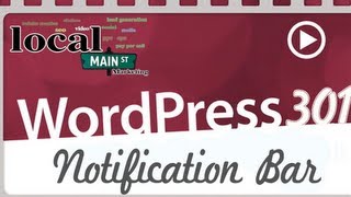 Wordpress Training 301-04  Notification Bar