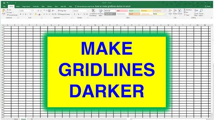 How to make Gridlines Darker in Excel