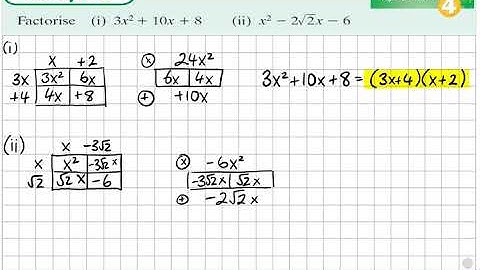 Algebra 1 LCHL e.g. 3.3 Factorising algebraic expressions