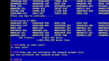 (new version available) MSDOS SHOWS COLORS - customize DOS 6.22 prompt and background  colors