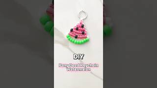 Watermelon Pony Bead Keychain #kandi #diykeychain #ponybeads