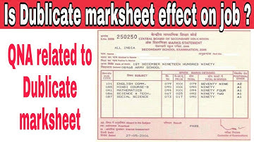 QNA Related to Dublicate marksheet|Is Dublicate marksheet effect on Job?|Hasan Siddiqui
