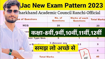 JAC 8th 9th 10th 11th 12th New Question Pattern 2023 | Jac New Exam Pattern 2023 | class 12th exam