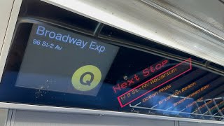 The Broadway Line R160B Q Train Ride From Coney Island-Stillwell Avenue To 96Th Street-2Nd Avenue