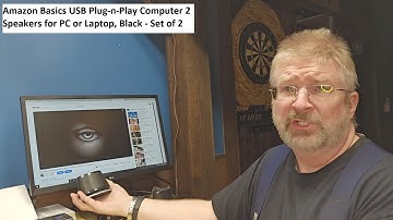 Amazon Basics USB Plug-n-Play Computer 2 Speakers for PC or Laptop, Black - Set of 2