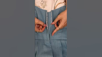 Closing the front with hooks and eyes just like YOU voted! #sewing #sewingtutorial #diy #dirndl