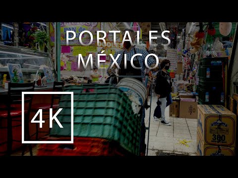 Walking in Mercado Portales - Mexico [4K]