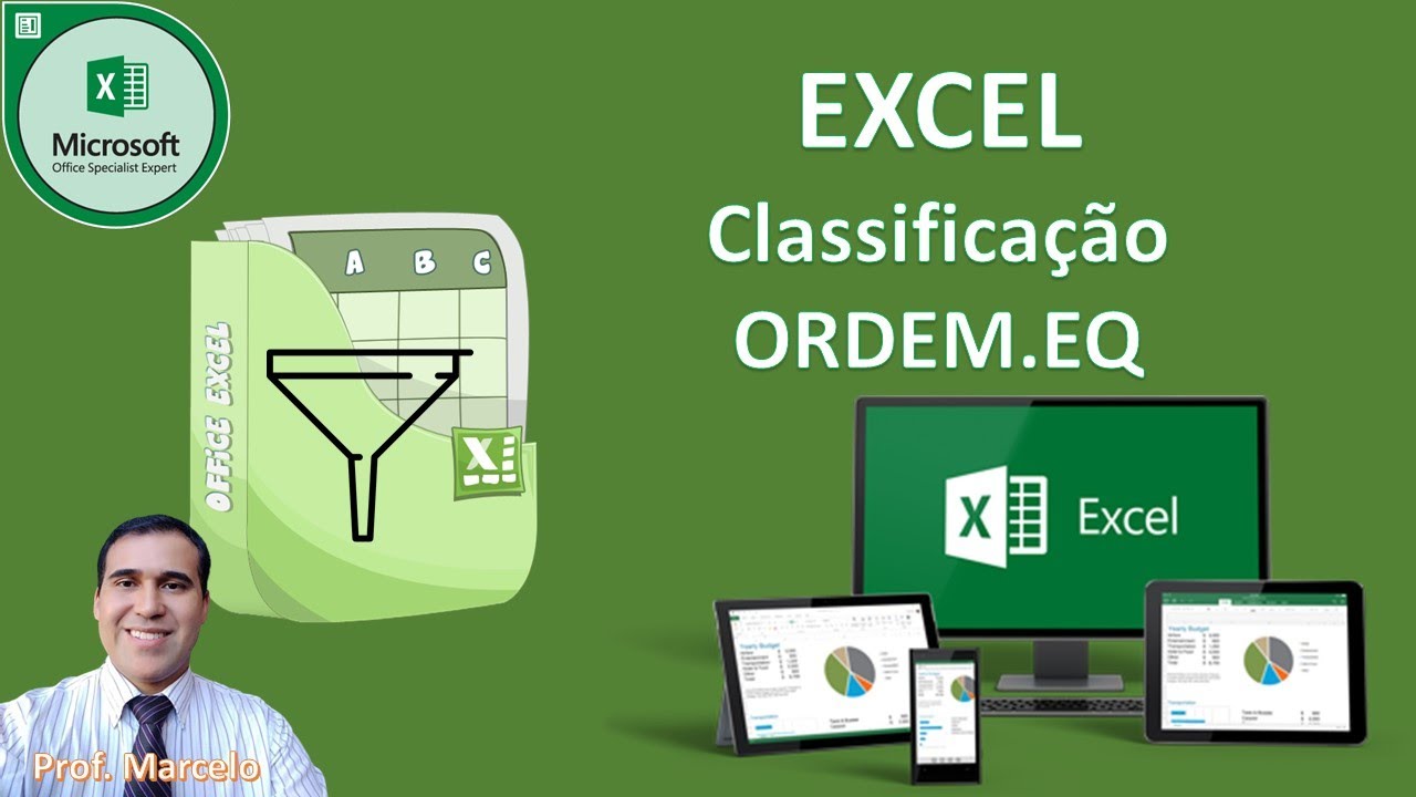 Função ORDEM.EQ no Excel