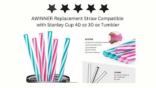 AWINNER Replacement Straw Compatible with Stanley Cup 40 oz 30 oz Tumbler