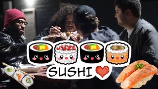 WE FOUND A SUSHI FOOD CART! Lane Bros. & Cuh: On The Spot Ep.1 TomBing Sushi