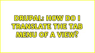 Drupal: How do I translate the tab menu of a view?