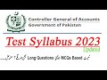 Junior auditor test syllabus 2023 updated  controller general of accounts  infoustaad
