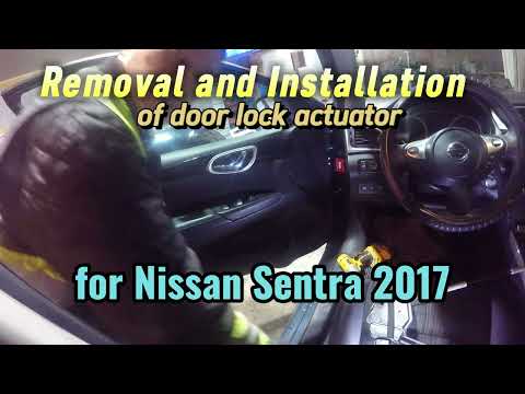 How to remove and install front door lock actuator for Nissan Sentra 2017