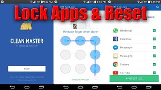 How to Use Clean master App and Set Lock  and Reset