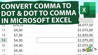 How to Convert Comma to Decimal Point and Dot to Comma in Microsoft Excel | Set a Decimal Separator