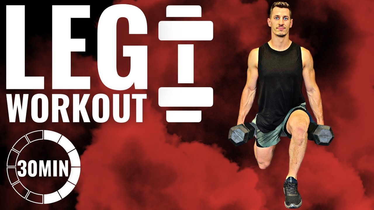 30MIN LEG WORKOUT with Dumbbells at Home | Follow Along - YouTube