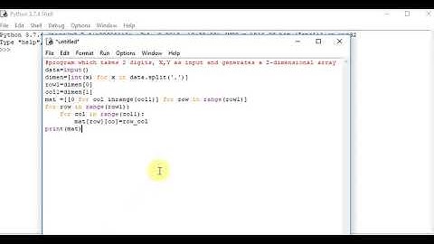 python to generates a 2-dimensional array
