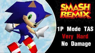 Smash Remix [TAS] - Sonic 1P Mode (Very Hard, No Damage)