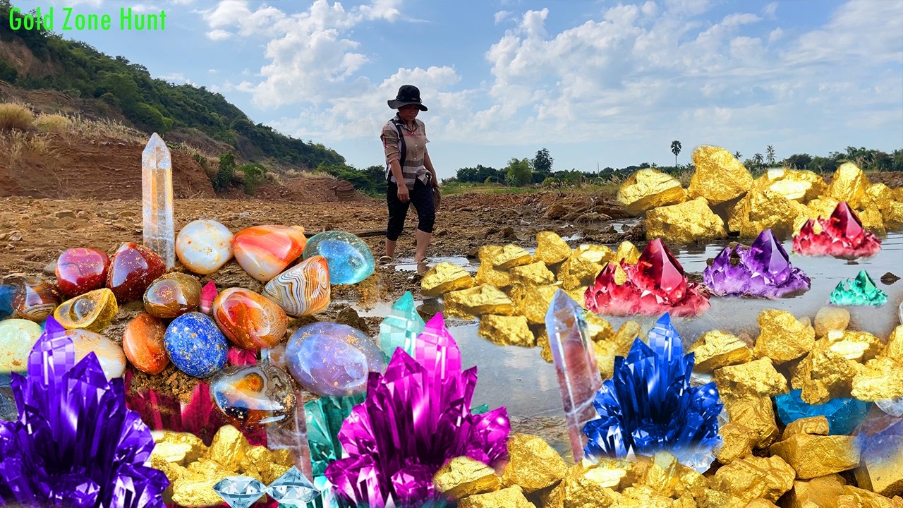 Finding Natural Gold, Diamond Amethyst. Diamonds, Quartz Crystal at the gold zone