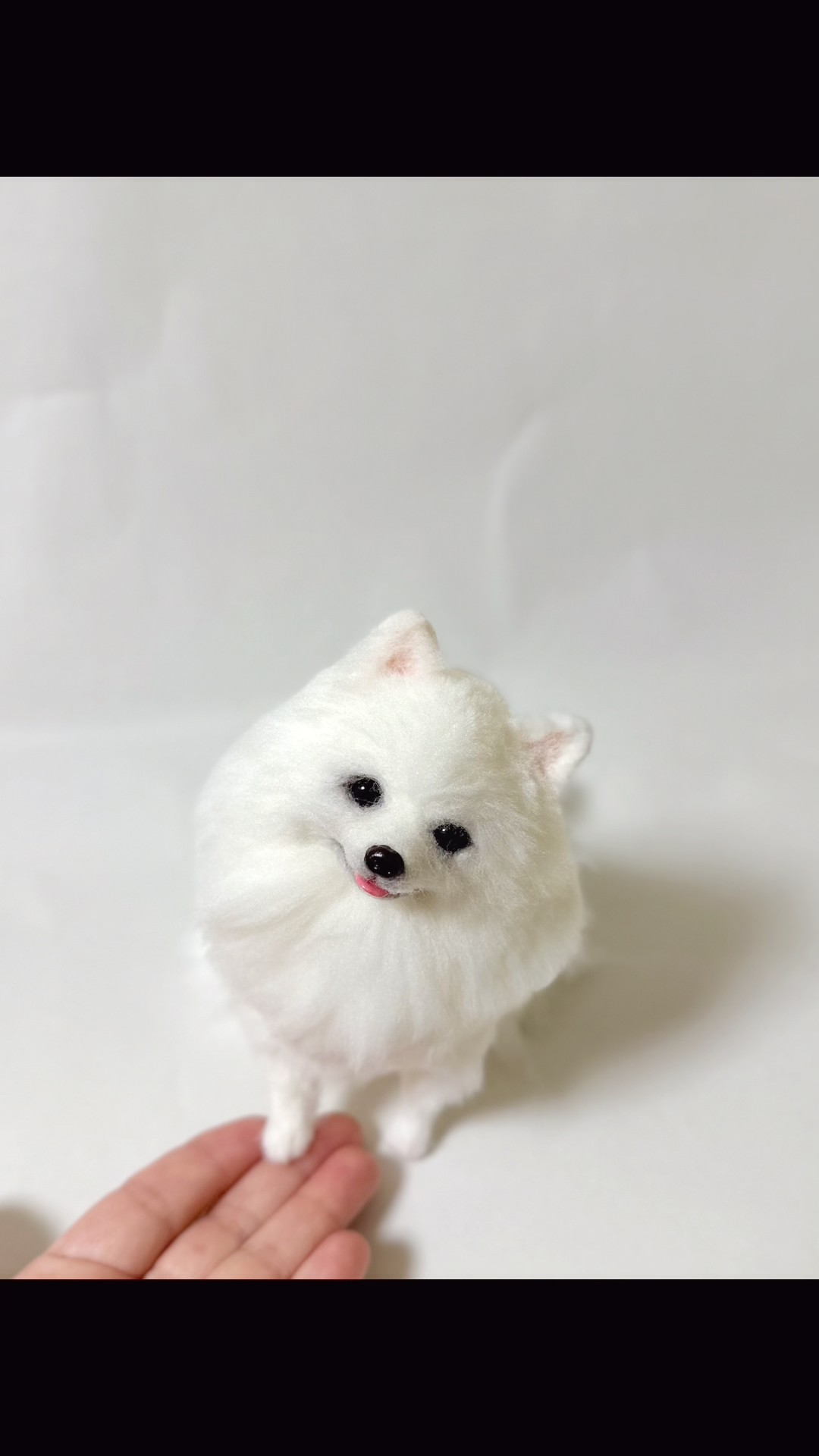 出品中】ポメラニアン ホワイト #needlefelting #羊毛フェルト #白ポメ