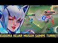 EUDORA DAMAGE GILAK SAKIT BANGET SEKALI ULTI MUSUH AUTO GOSONG SAMPE DIKEJAR DALAM TURRET - MLBB