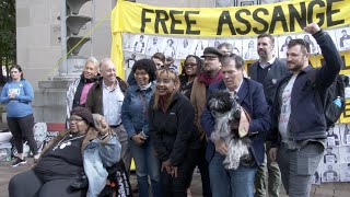 Hundreds rally and speak out for Julian Assange outside DOJ in DC - Full Speeches, Uncut