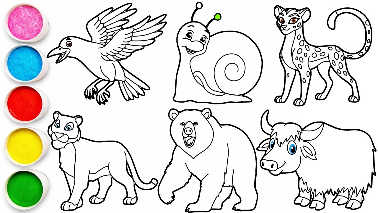 How to Draw Wild Animals in Minutes! Crow, Snail, Cheetah, Tiger, Bear ...